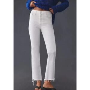 MOTHER The Insider Crop Step Fray Size 26 Fairest of Them All White Denim Jeans